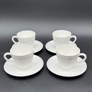 Centura by Corning White Coupe Set of 4 Retired Vintage 1960's